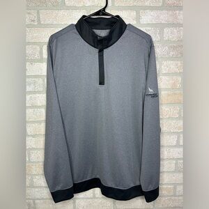 Swannies McKinnon Golf Shirt Mens L 1/4 Zip Pullover Charcoal Black - 0280